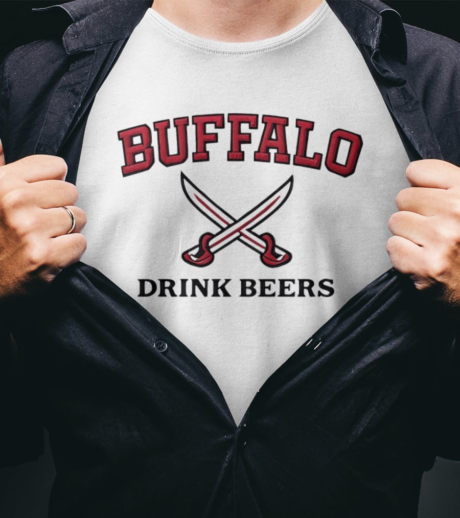 Buffalo Drink Beers Crossed Sabers T-Shirt