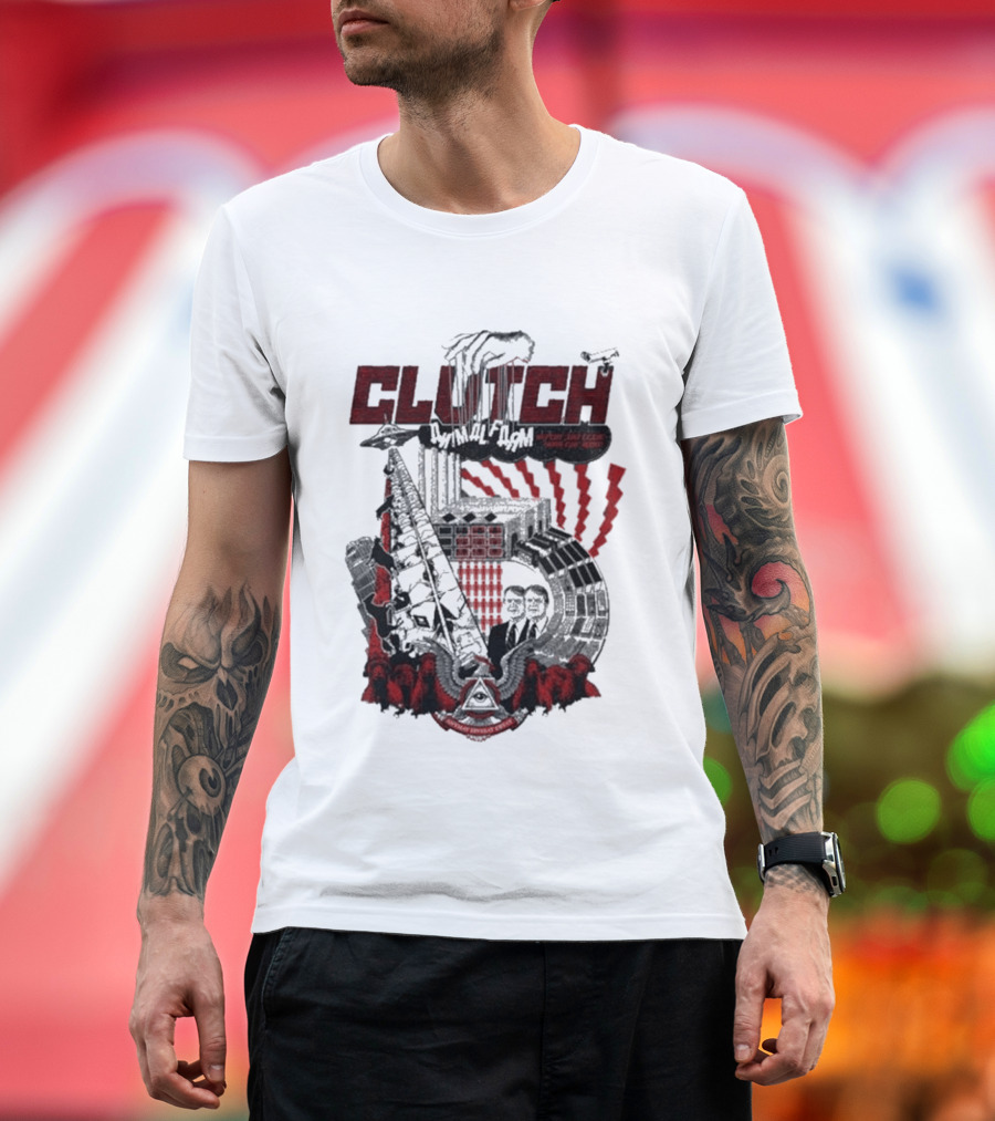 CLUTCH Animal Farm Orwellian Imagery With Windmill And Pig Revolution T-Shirt