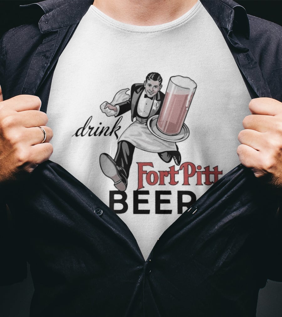Drink Fort Pitt Beer Man Carrying Full T-Shirt