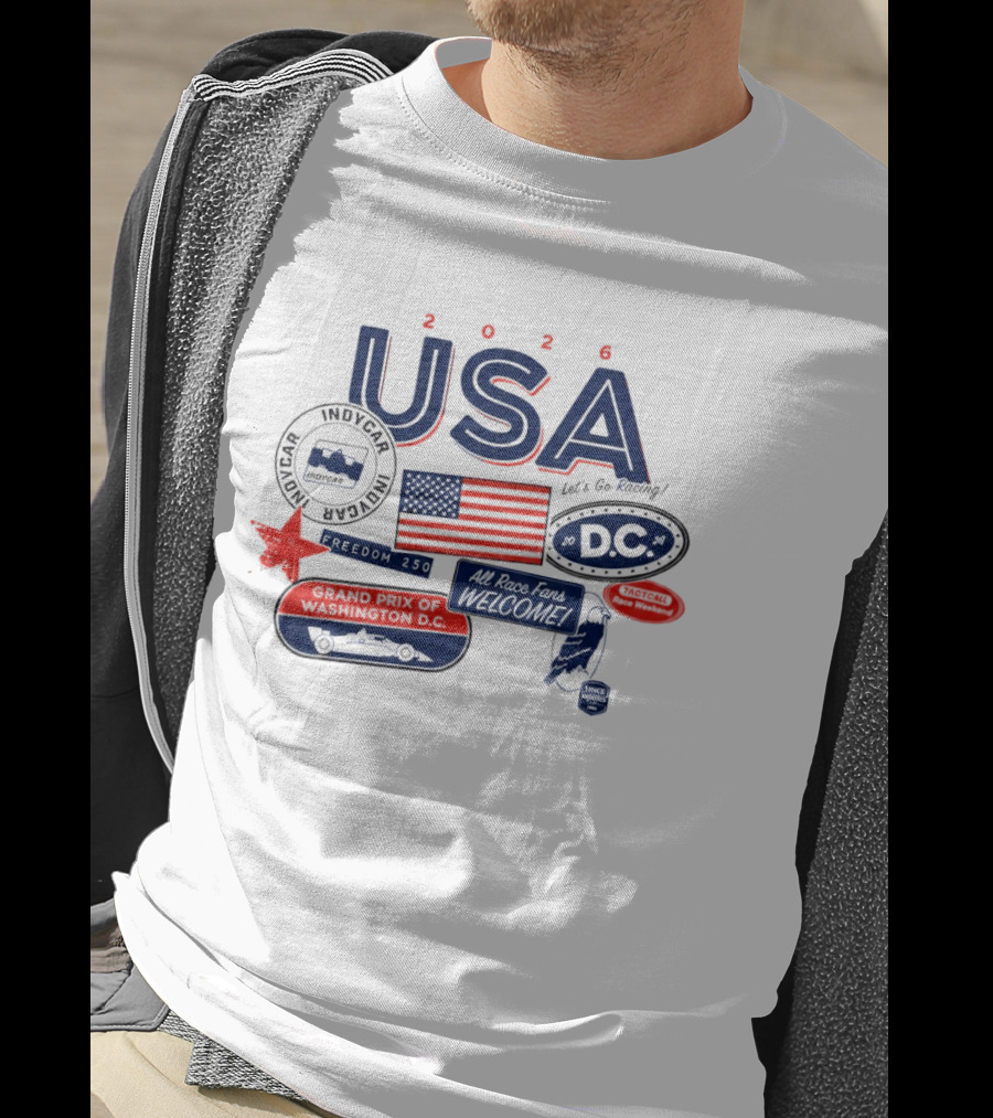 USA 2026 Indycar DC Let's Go Racing Freedom 250 Grand Prix T-Shirt