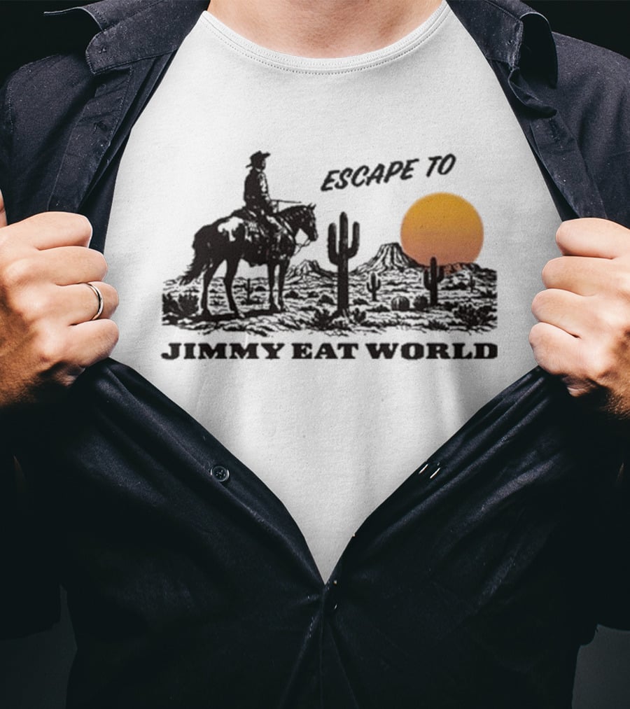 Escape To Jimmy Eat World Cowboy Sunset Cactus T-Shirt