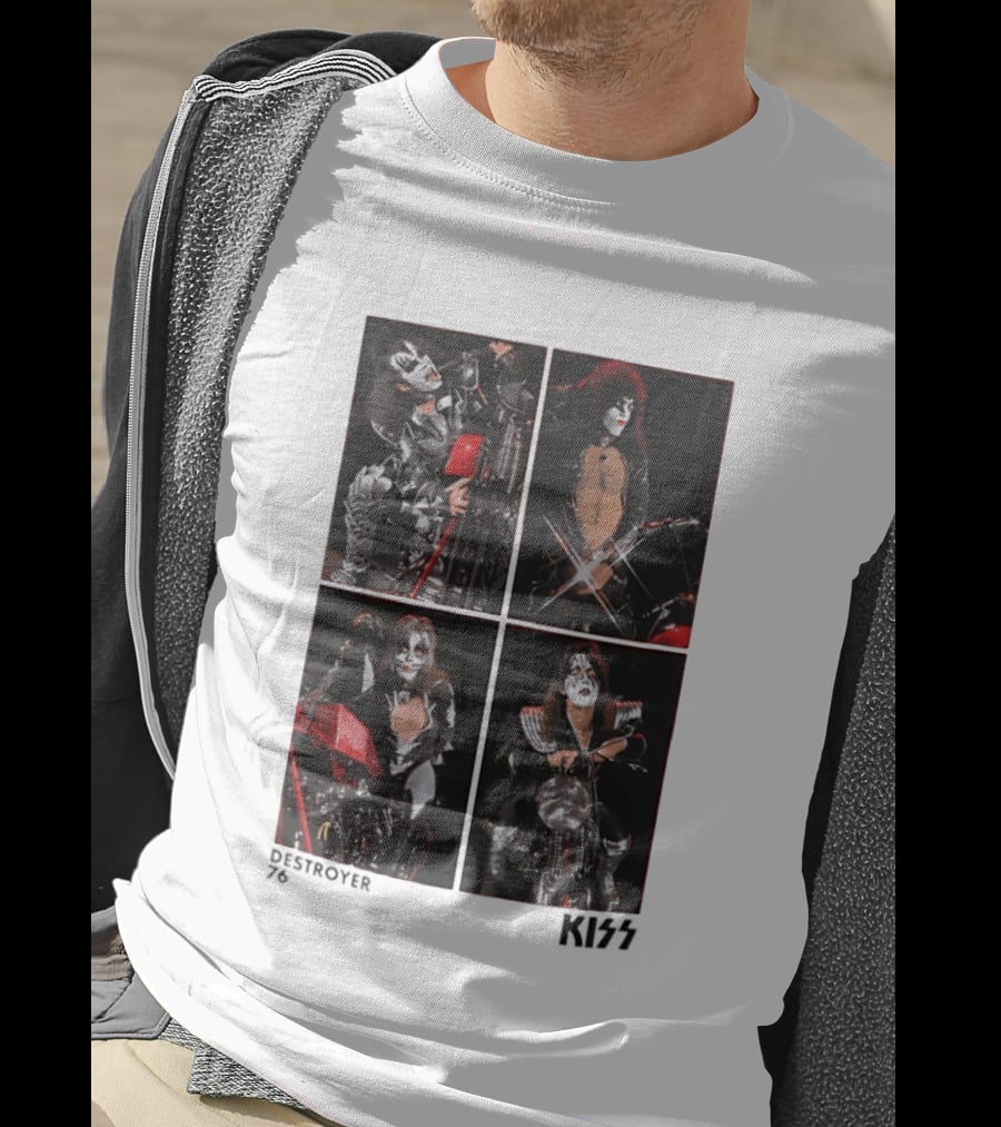 KISS Destroyer 76 Band Members On Motorcycles T-Shirt