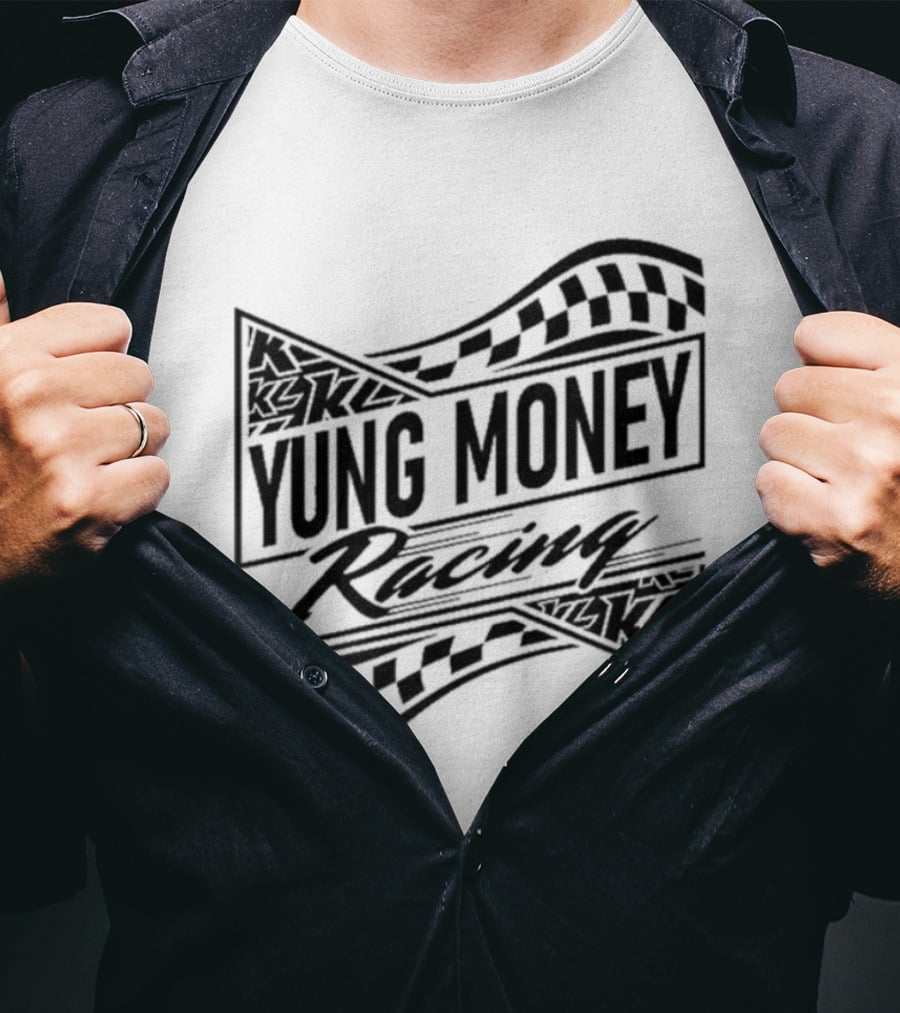 Yung Money Racing Checkered Flag Kyle Larson T-Shirt