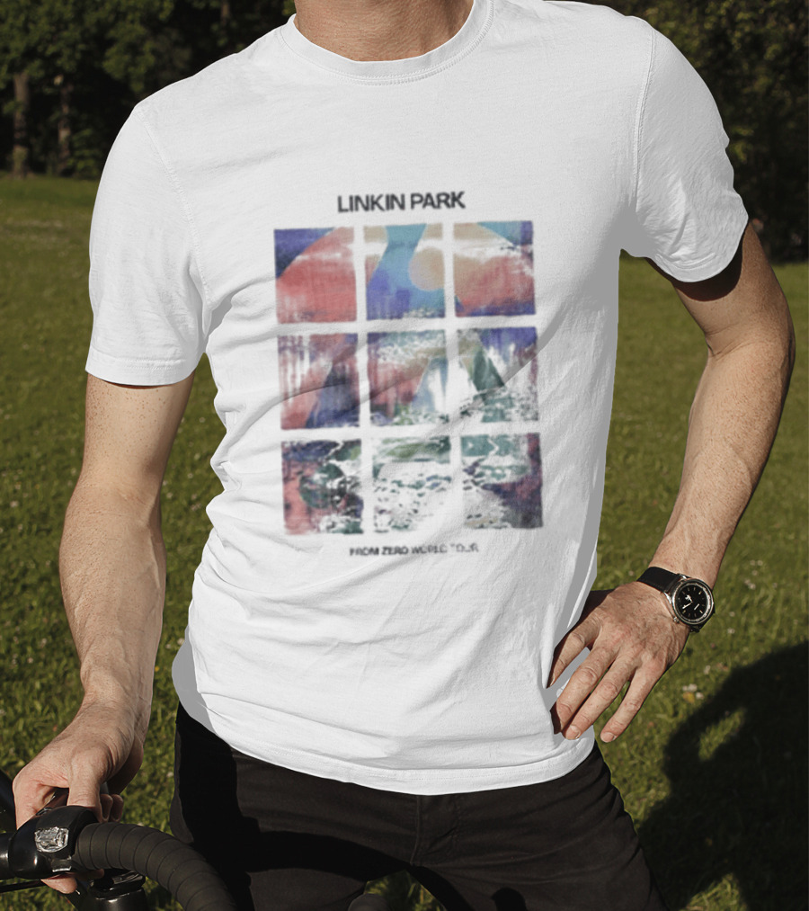 Linkin Park Fz World Tour Australia 2026 Colorful Abstract Squares T-Shirt