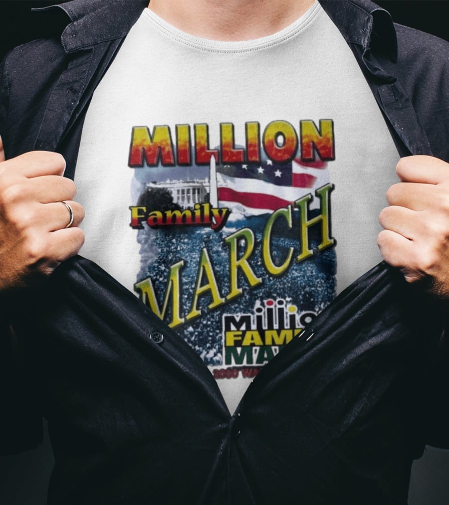 Million Family March October 16 2000 Washington D.C. White House American Flag T-Shirt