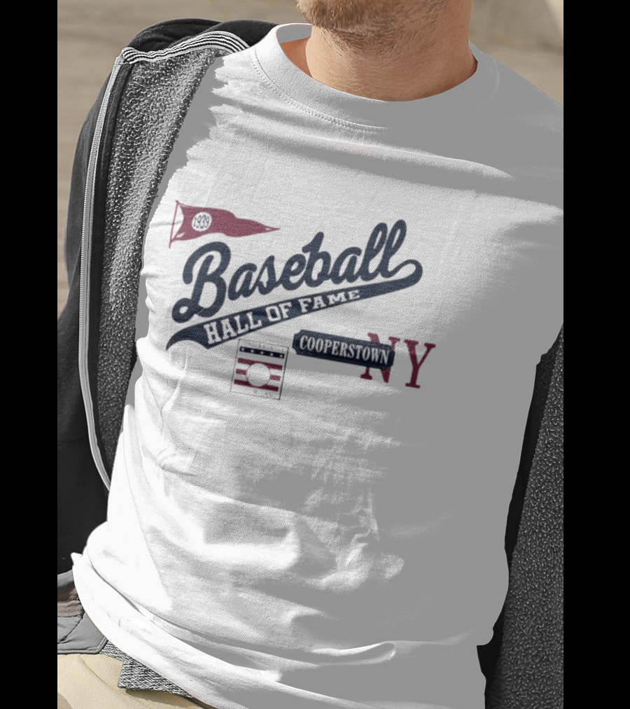 Baseball Hall Of Fame Cooperstown NY Red Pennant T-Shirt