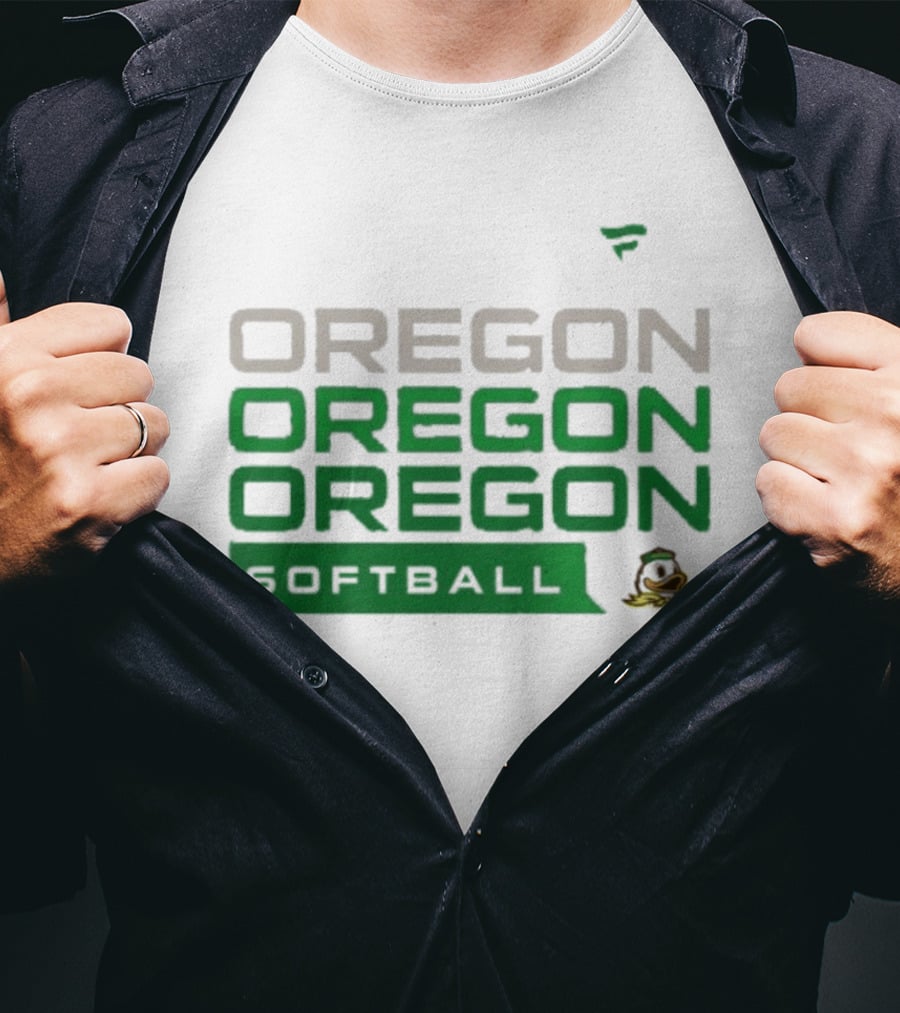 Oregon Ducks Softball Triple Oregon Text Tri Blend T-Shirt