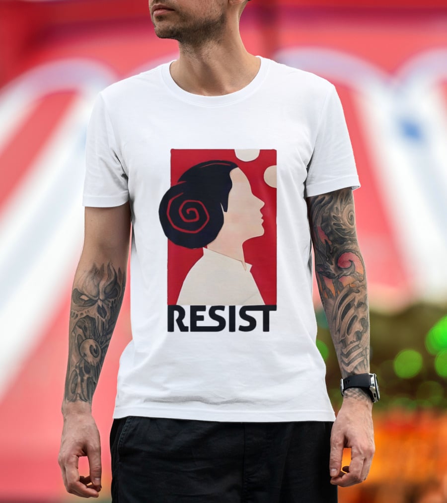 Princess Leia Resist Style Icon With Red And White T-Shirt
