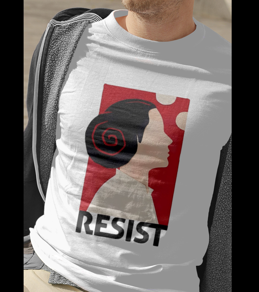 Princess Leia Resist Style Icon With Red And White T-Shirt