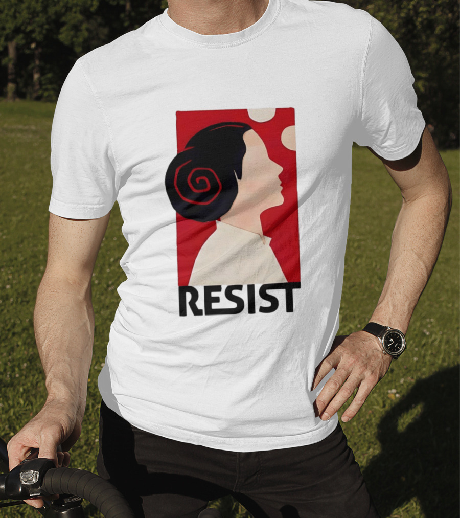 Princess Leia Resist Style Icon With Red And White T-Shirt