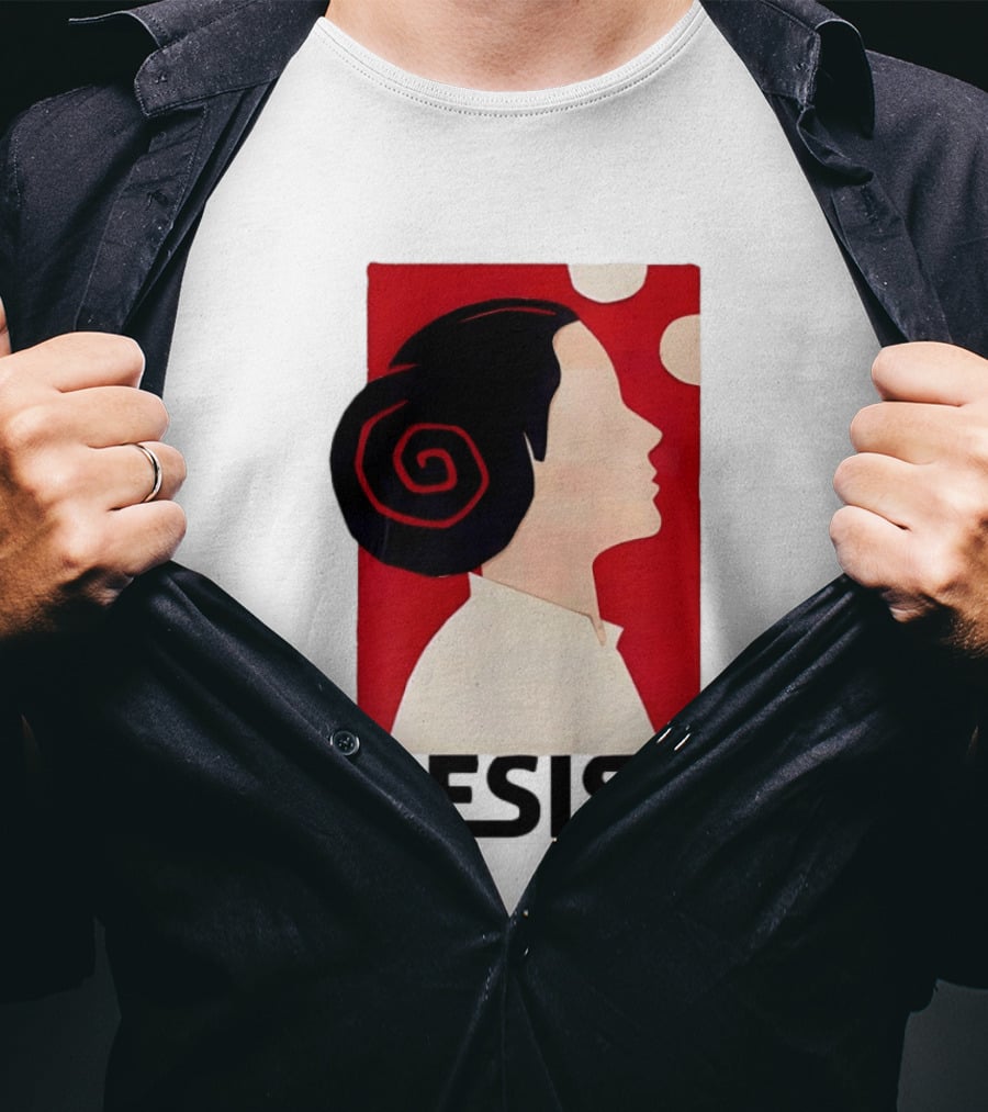Princess Leia Resist Style Icon With Red And White T-Shirt
