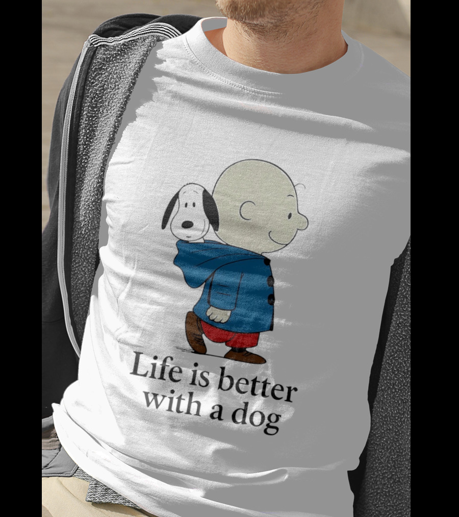 Snoopy And Charlie Brown Life Is Better With A Dog T-Shirt