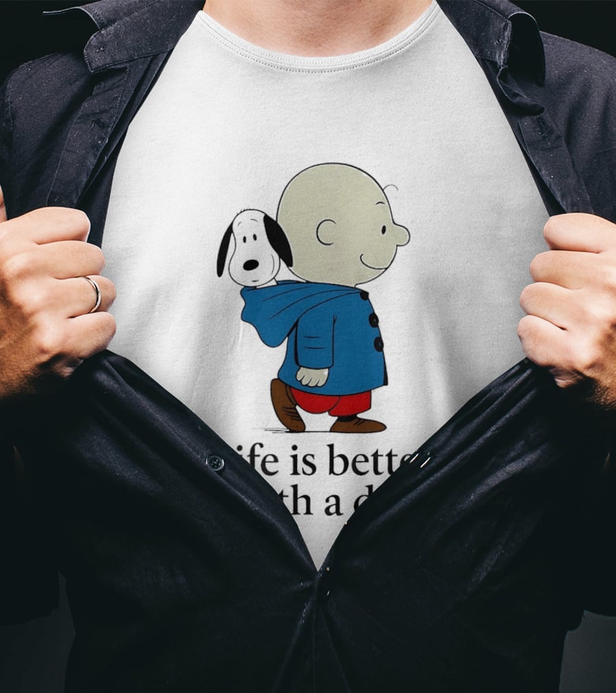 Snoopy And Charlie Brown Life Is Better With A Dog T-Shirt