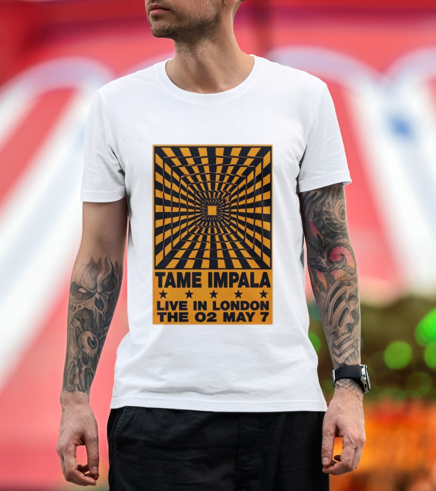 Tame Impala Live In London The O2 May 7 Optical Illusion Concert T-Shirt