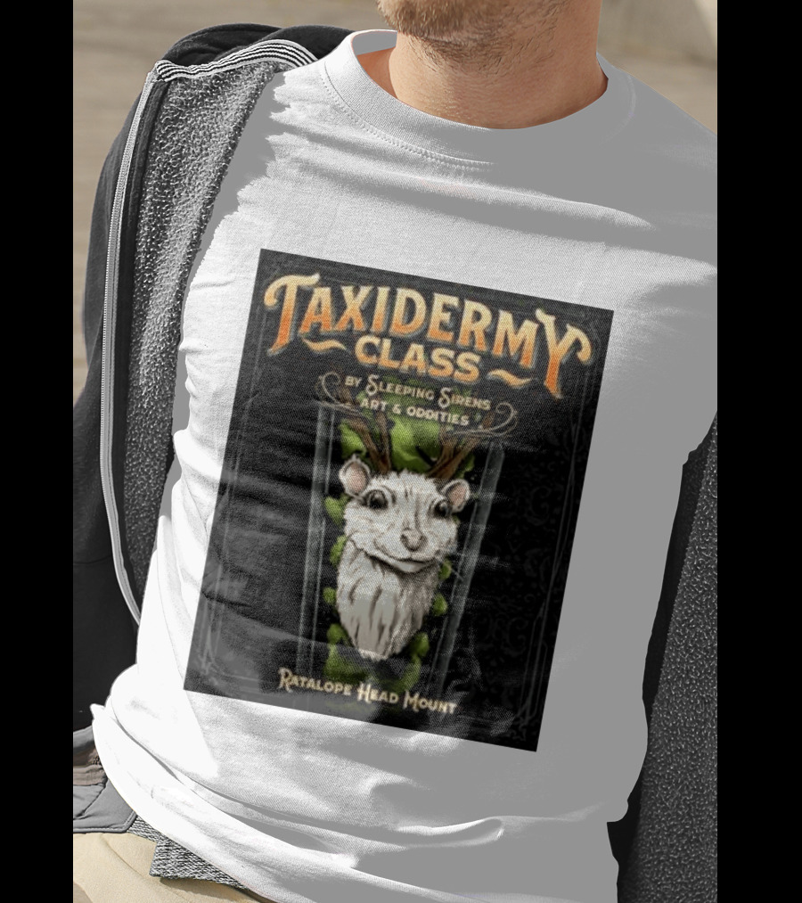 Taxidermy Class Sleeping Sirens Art Oddities Ratalope Head Mount T-Shirt