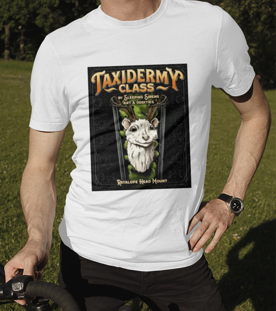 Taxidermy Class Sleeping Sirens Art Oddities Ratalope Head Mount T-Shirt