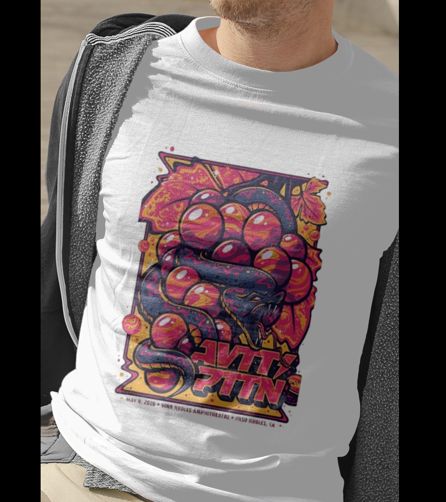 Avett Brothers Paso Robles CA 2026 May 9 Tour Snake Grapes T-Shirt