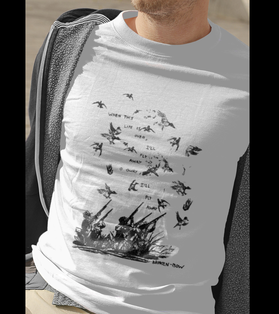 When This Life Is Over I'll Fly Away Glory Bird Silhouette Clouds T-Shirt