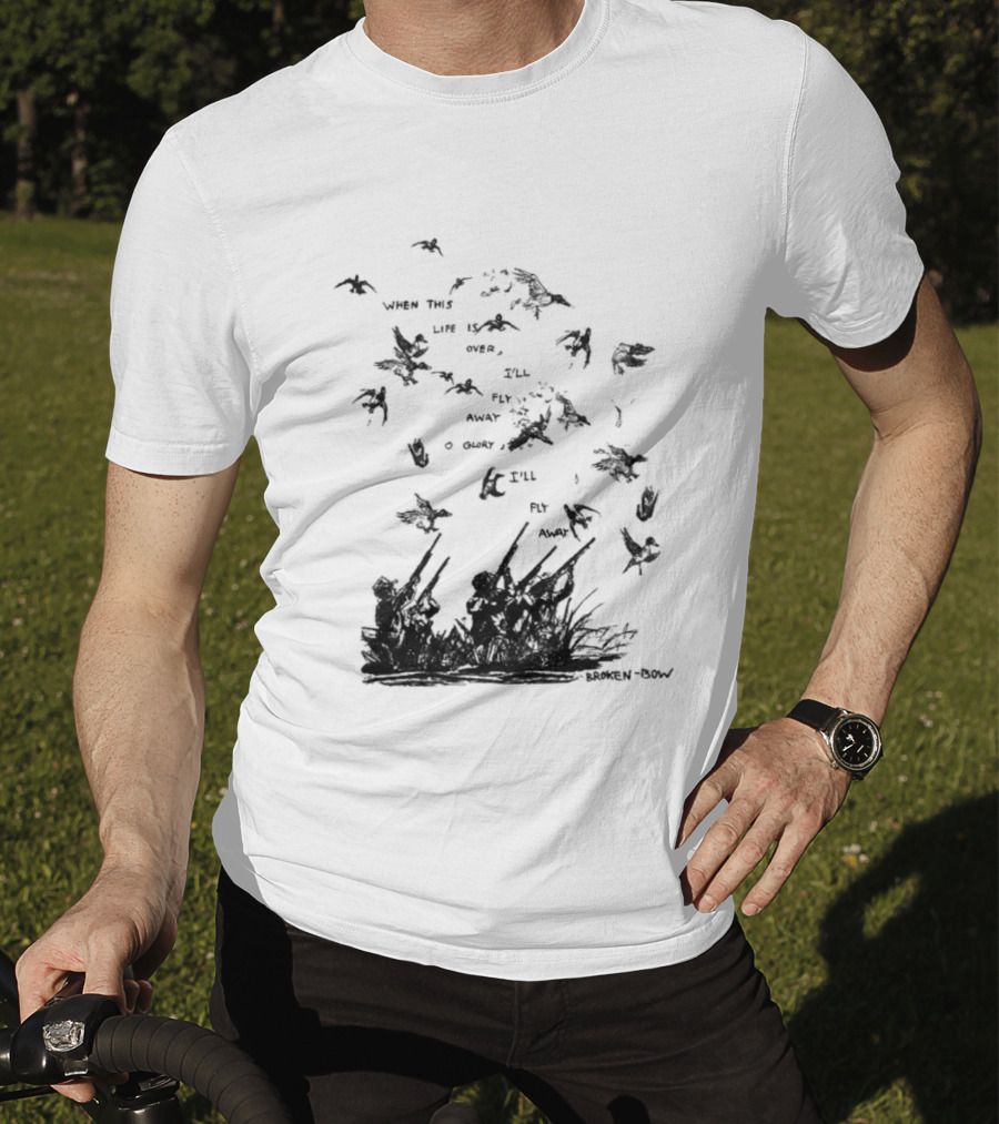 When This Life Is Over I'll Fly Away Glory Bird Silhouette Clouds T-Shirt