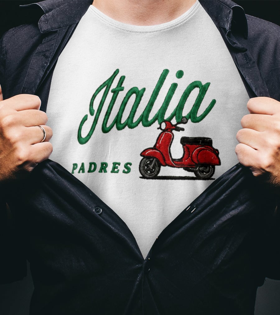 Italia Padres Red Scooter 2026 Italian Heritage Celebration Night Hat T-Shirt