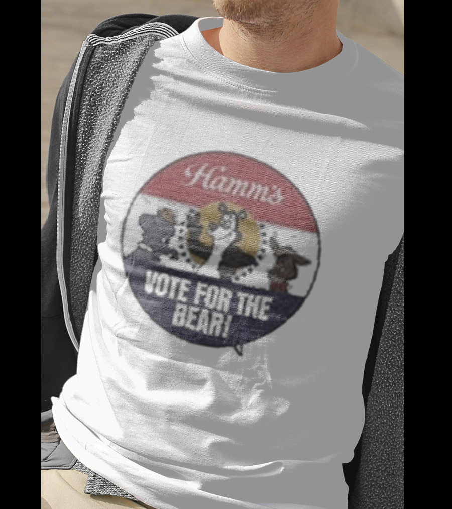 Hamms Vote For The Bear Barn Owl Seattle Faded Ringer T-Shirt