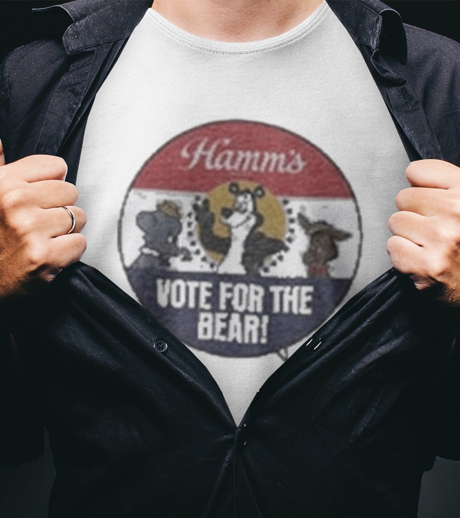 Hamms Vote For The Bear Barn Owl Seattle Faded Ringer T-Shirt