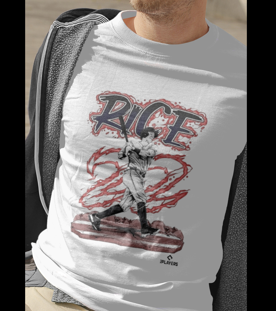 Rice 22 Power Swing Baseball Player Action T-Shirt