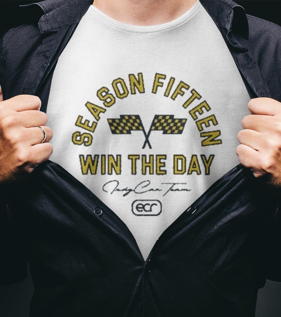 Ed Carpenter Racing ECR Season Fifteen Win The Day Racing Flags T-Shirt