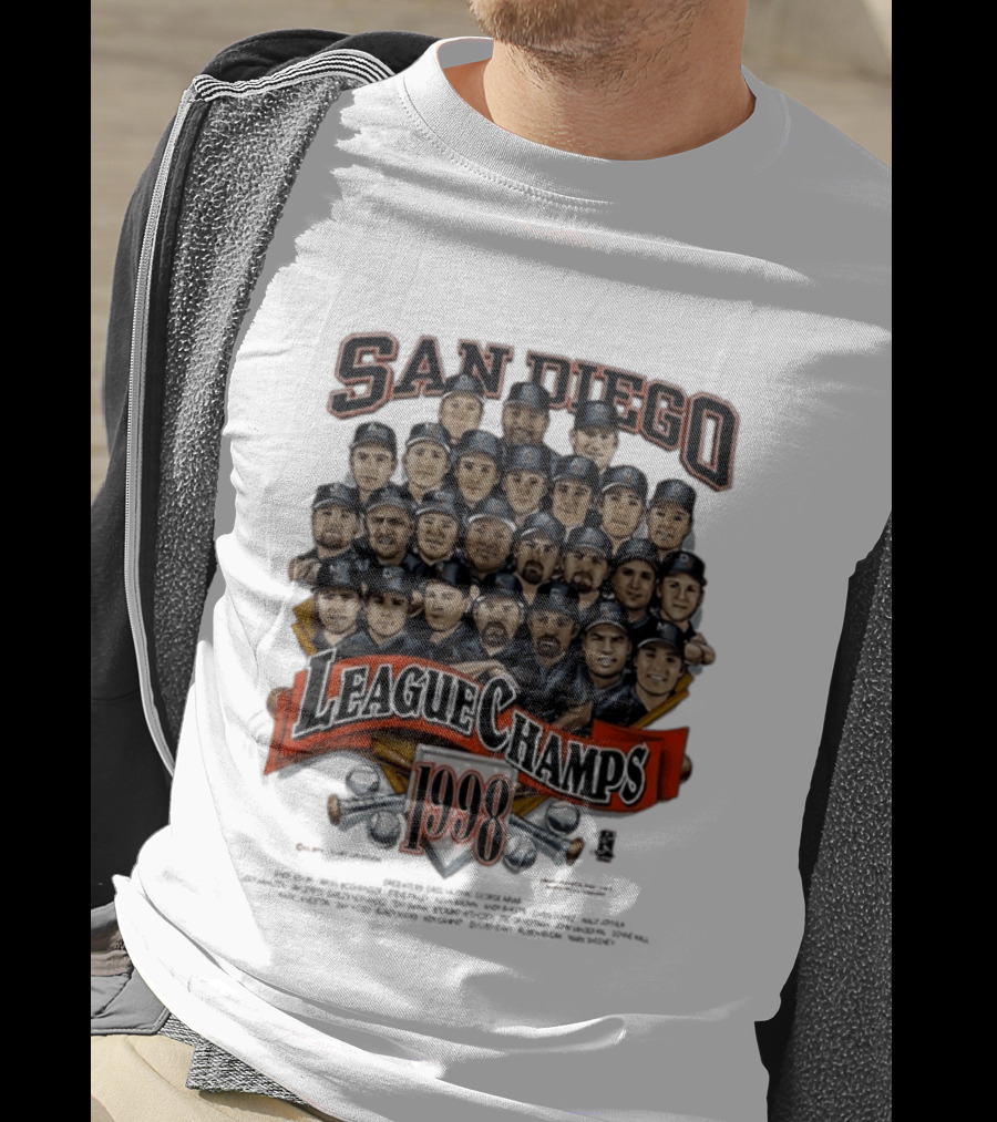 San Diego Padres 1998 League Champs Legends Team Montage T-Shirt