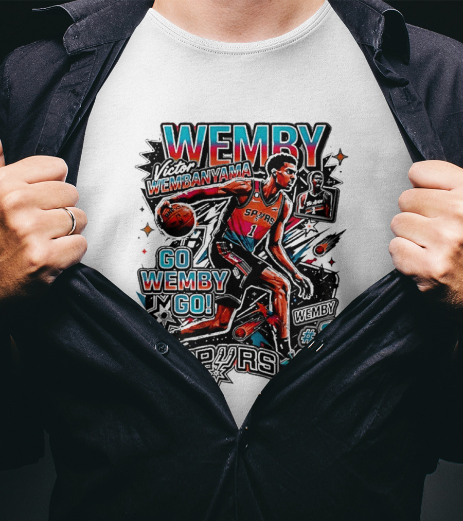 Victor Wembanyama Spurs Go Wemby Go Basketball Number 1 T-Shirt
