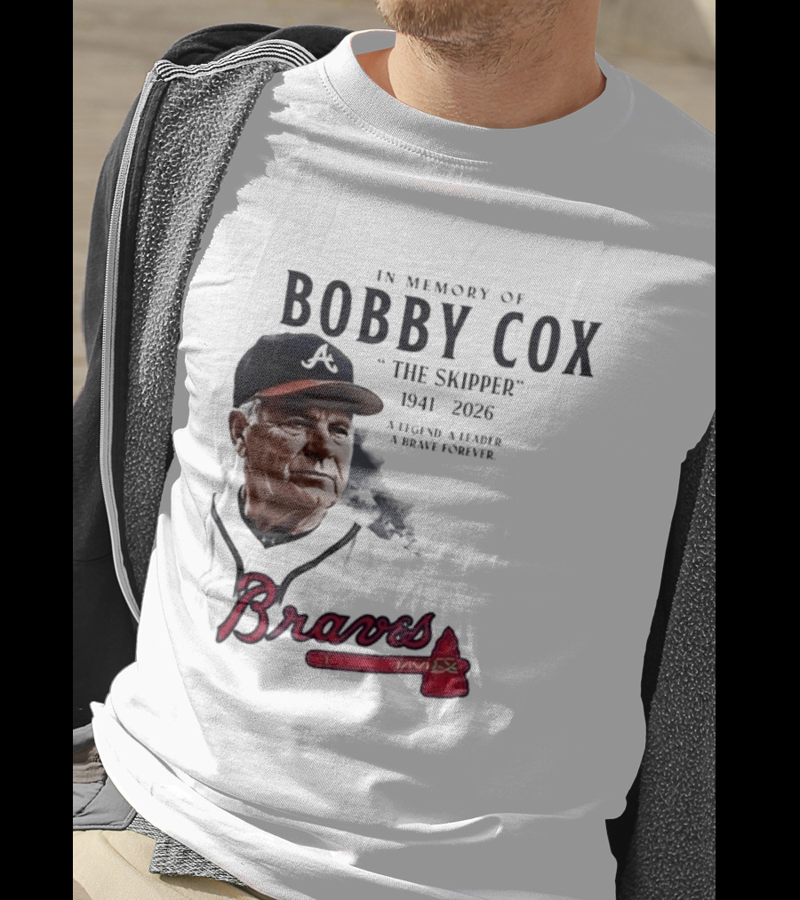 Atlanta Braves In Memory Of Bobby Cox The Skipper 1941 2026 A Legend A Leader A Brave Forever T-Shirt