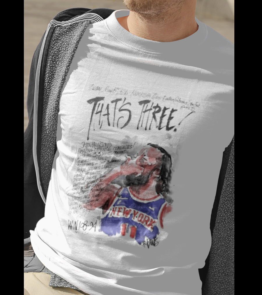 Jalen Brunson New York Knicks That's Three Win Basketball Player T-Shirt