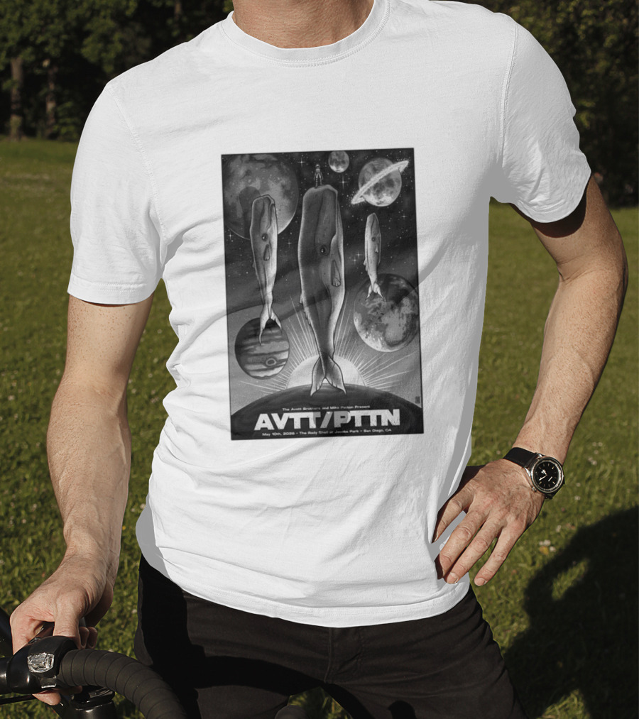 The Avett Brothers Mike Patton May 10 2026 AVT PTN San Diego Jacobs Park Whales Planets T-Shirt