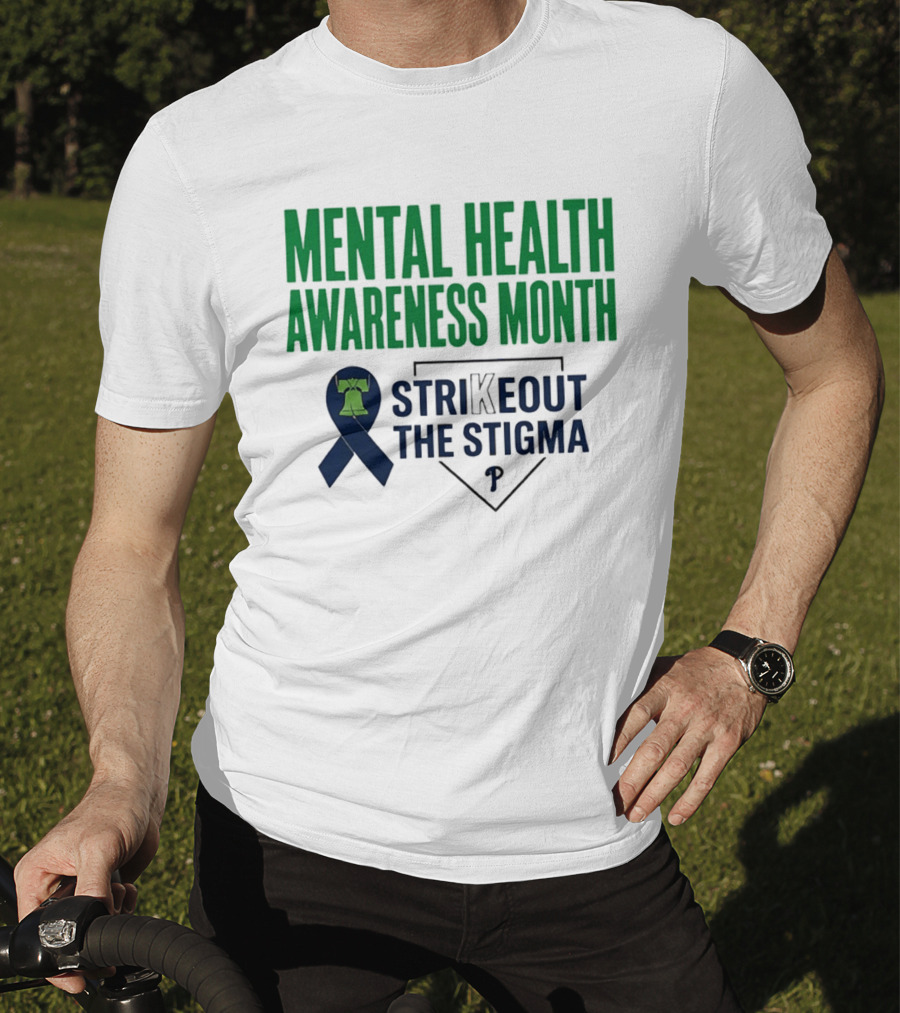 Philadelphia Phillies Mental Health Awareness Month Strikeout The Stigma T-Shirt