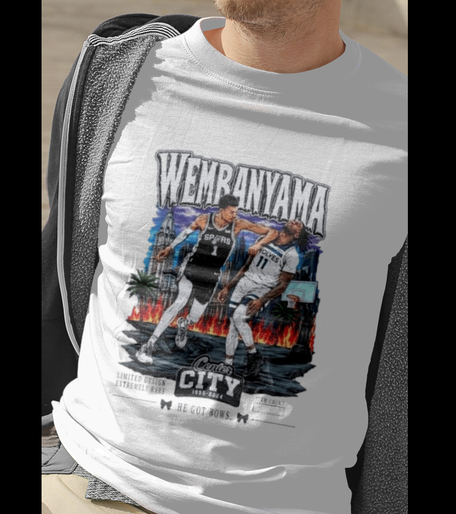 Wembanyama Spurs Center City 1995 2024 Basketball Matchup T-Shirt