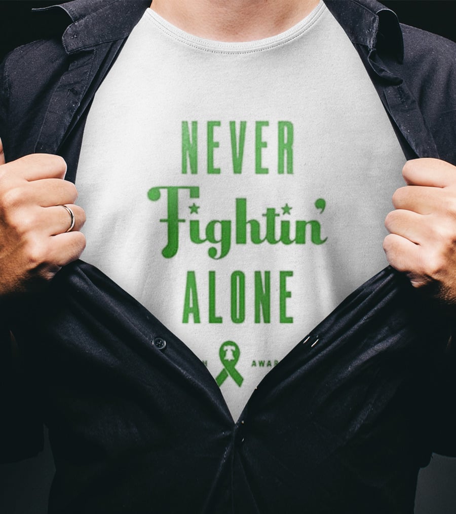 Philadelphia Phillies Never Fightin' Alone Mental Health Awareness Strikeout Stigma T-Shirt