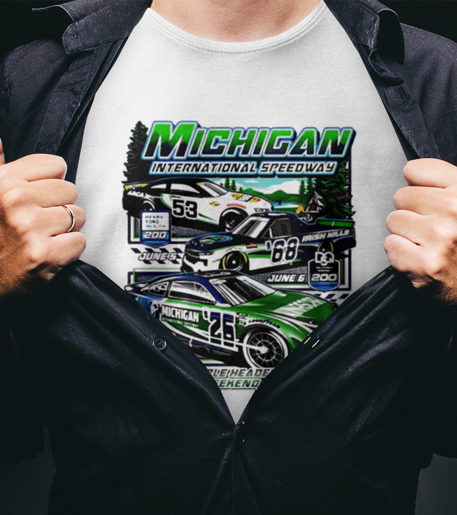 2026 Michigan International Speedway June 16 Race With Cars 58 And 88 T-Shirt