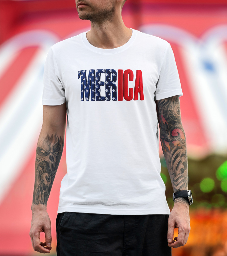 2026 USA 250th Merica Chrome White Camo Hat Stars Stripes T-Shirt