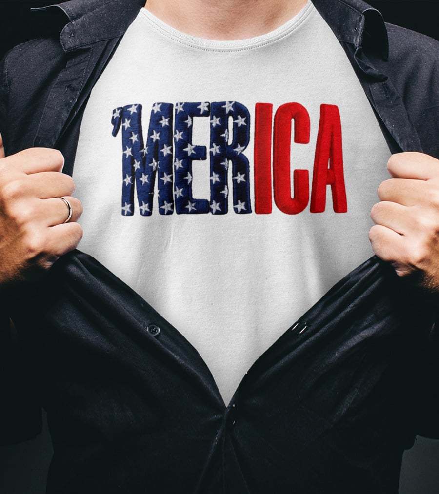 2026 USA 250th Merica Chrome White Camo Hat Stars Stripes T-Shirt