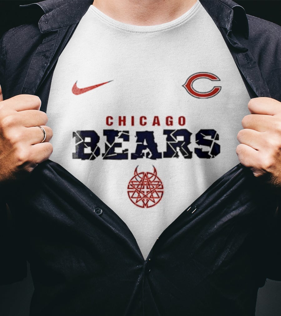 Chicago Bears Nike Disturbed Down With The Sickness Collaboration T-Shirt