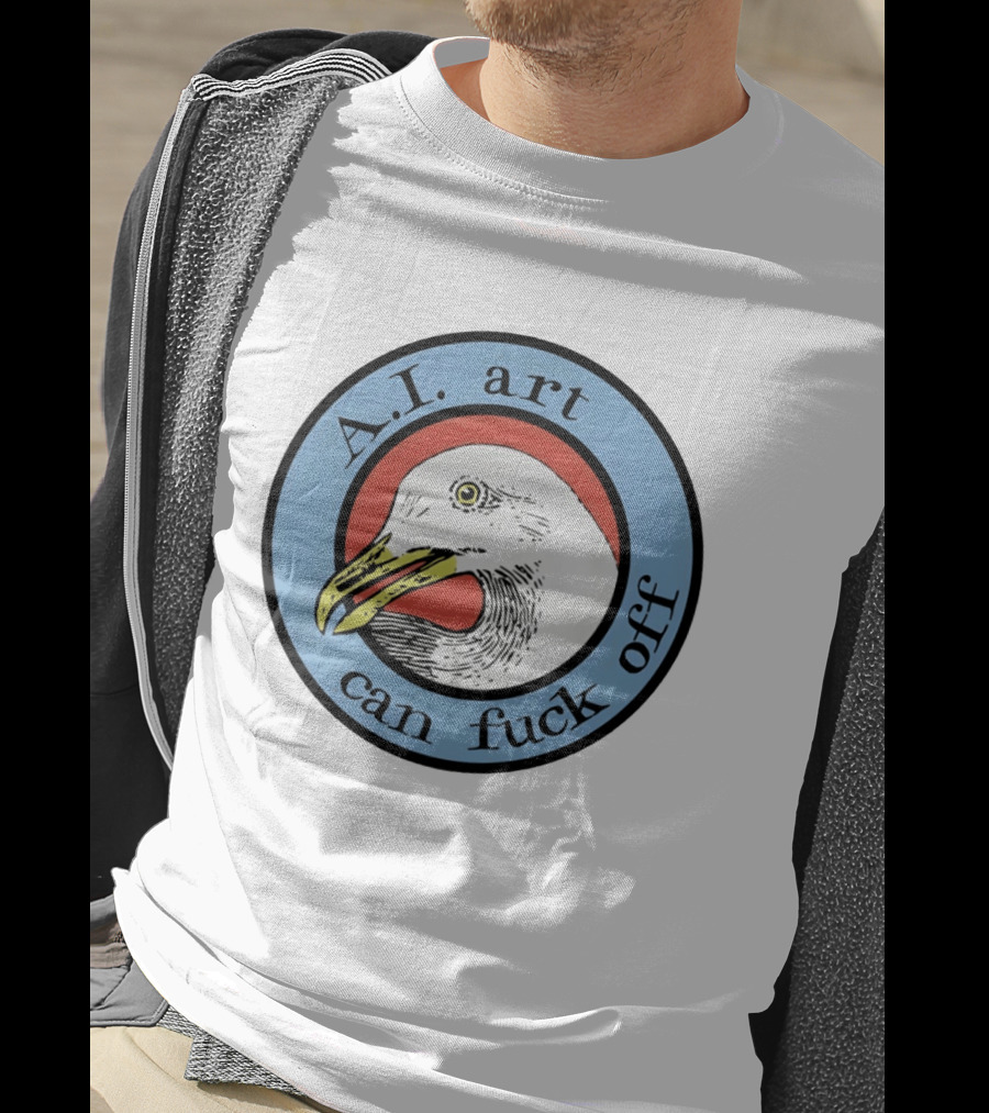 Effin' Birds A.I. Art Can Fuck Off Bird T-Shirt