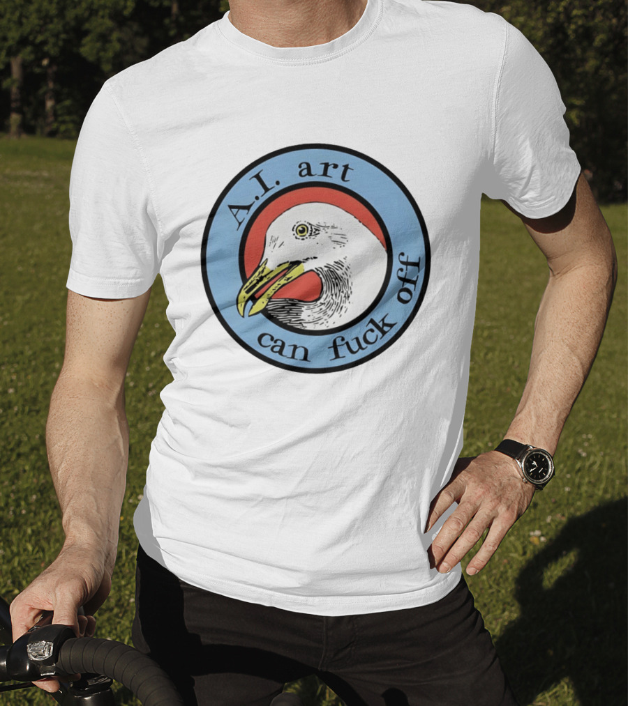 Effin' Birds A.I. Art Can Fuck Off Bird T-Shirt