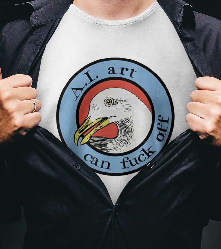 Effin' Birds A.I. Art Can Fuck Off Bird T-Shirt