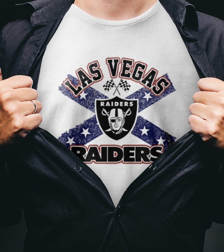 Las Vegas Raiders Confederate Flag Crossover With Dukes Of Hazzard T-Shirt