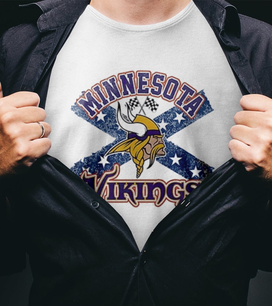 Minnesota Vikings Dukes Of Hazzard Crossover Caricature T-Shirt