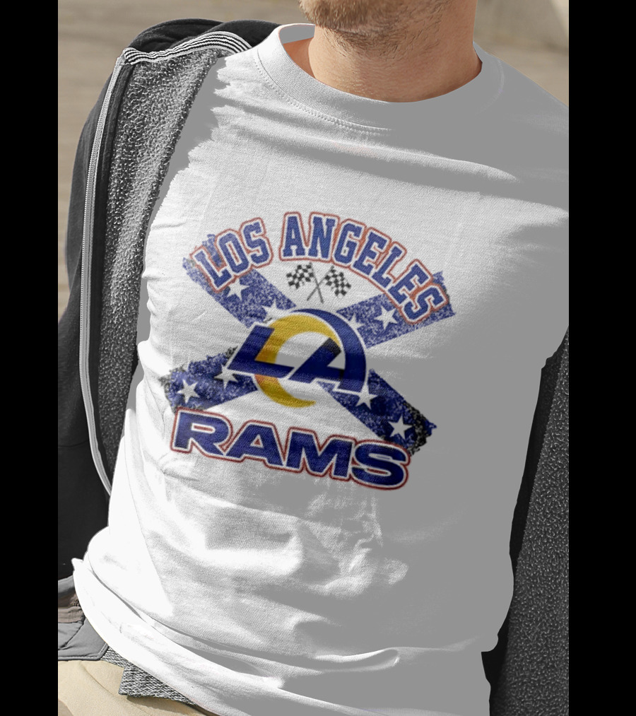 Los Angeles Rams LA Dukes Of Hazzard Crossed Flags T-Shirt