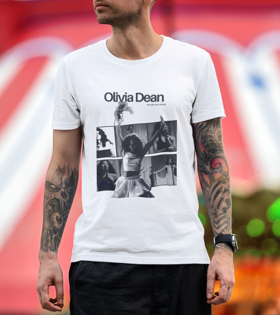 Olivia Dean Concert Performance Collage Black And White Photography T-Shirt