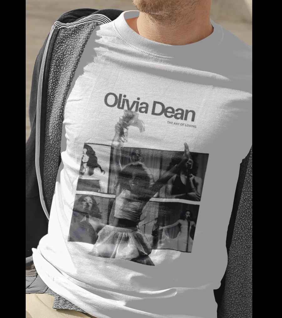 Olivia Dean Concert Performance Collage Black And White Photography T-Shirt