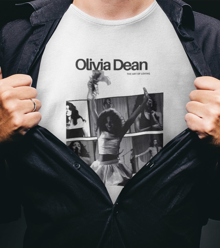 Olivia Dean Concert Performance Collage Black And White Photography T-Shirt