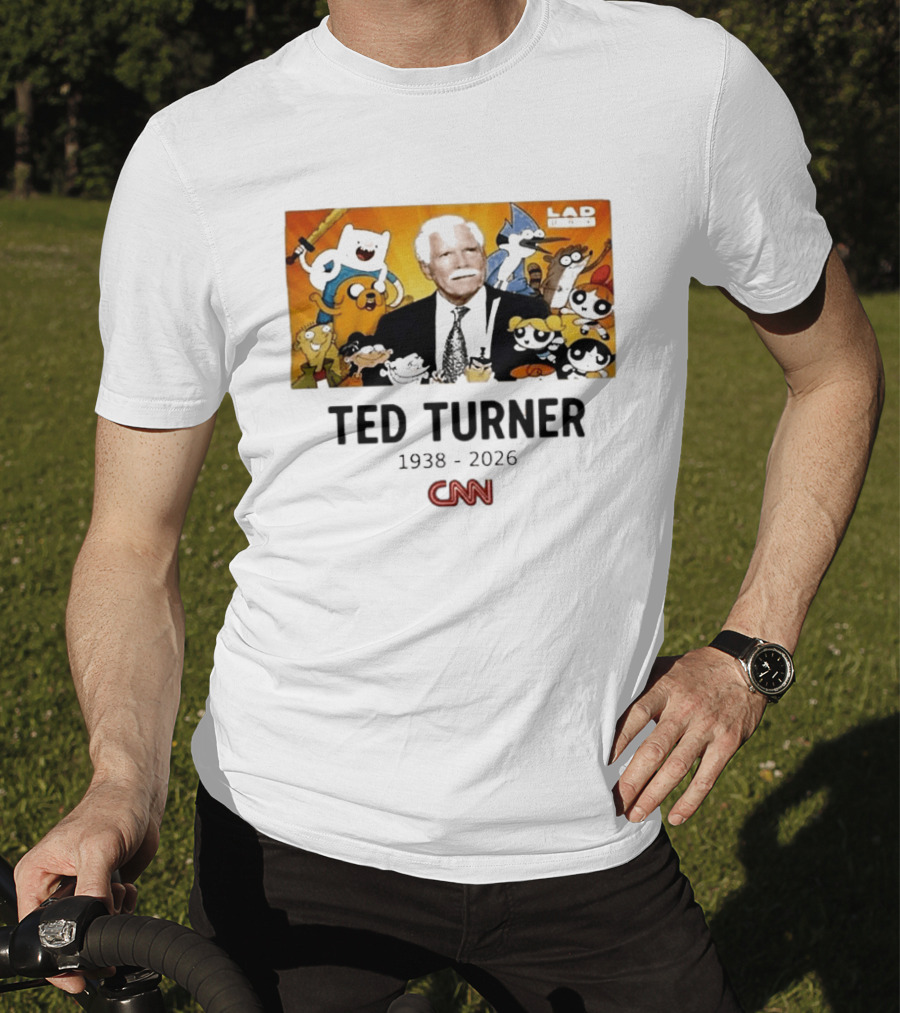 Ted Turner 1938 2026 Cartoon Network Characters CNN Meme T-Shirt
